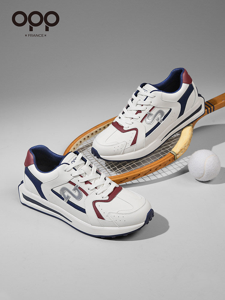 OPP men's shoes spring 2026 new high-end and versatile leather sneakers outdoor leisure running Forrest Gump shoes