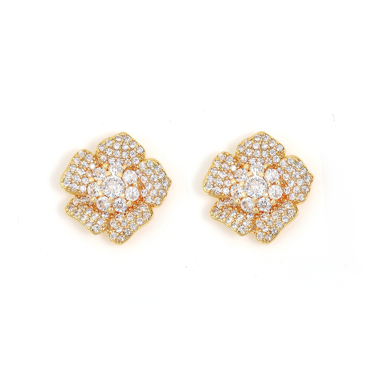 European and American new best-selling women's earrings, AliExpress bestseller flower fashion creative women's earrings and rings two-piece set
