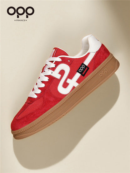 OPP men's shoes spring light luxury versatile niche red low-top commuting casual sports thick-soled retro moral training board shoes