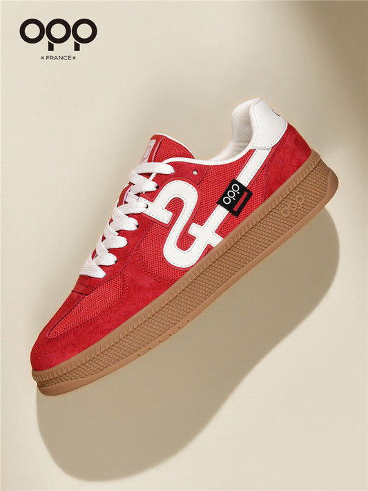 OPP men's shoes spring light luxury versatile niche red low-top commuting casual sports thick-soled retro moral training board shoes
