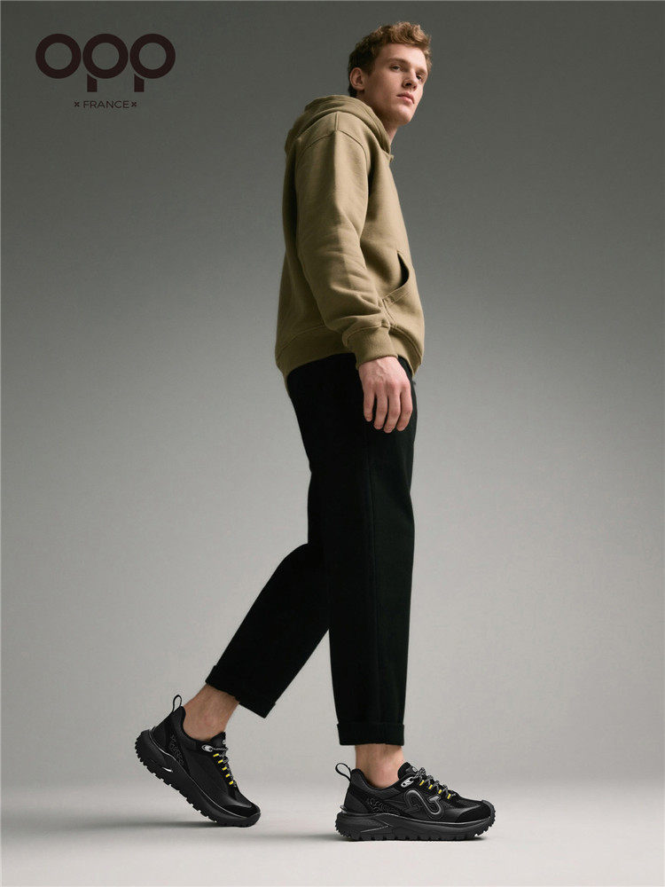 OPP Men's Shoes German Training Shoes 2026 New Spring Casual Sneakers Black Shoes Anti-Slip Men's Comfortable Daddy Shoes