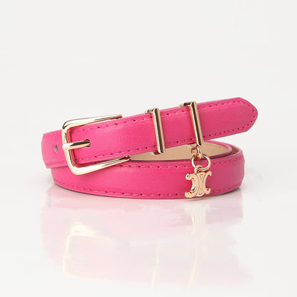 New Light Luxury Pendant Double C Women's Belt Embellished Jeans Trouser Belt Summer Versatile Alloy Buckle Belt