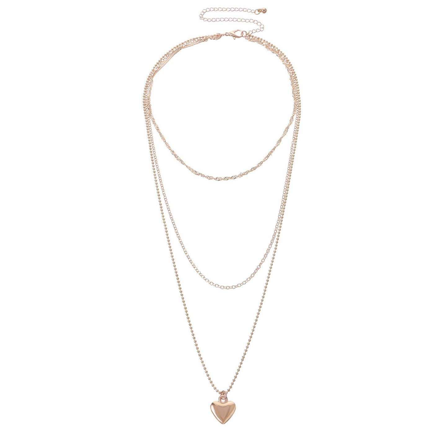 Cross-border jewelry level love pendant collar fashion women's twist chain peach heart clavicle chain source manufacturers