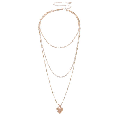 Cross-border jewelry level love pendant collar fashion women's twist chain peach heart clavicle chain source manufacturers
