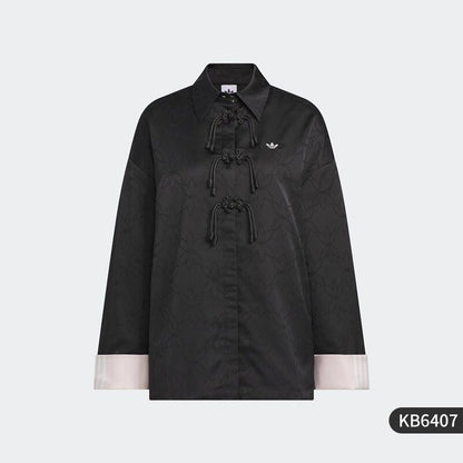 Adidas official genuine clover women's jacquard new Chinese loose jacket KW1997