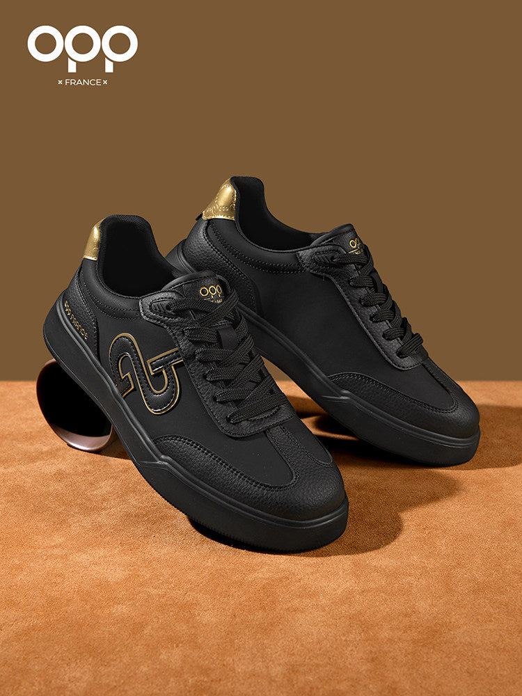 OPP men's shoes spring 2026 new light luxury high-end leather outdoor sports leisure low-top small whiteboard shoes for men