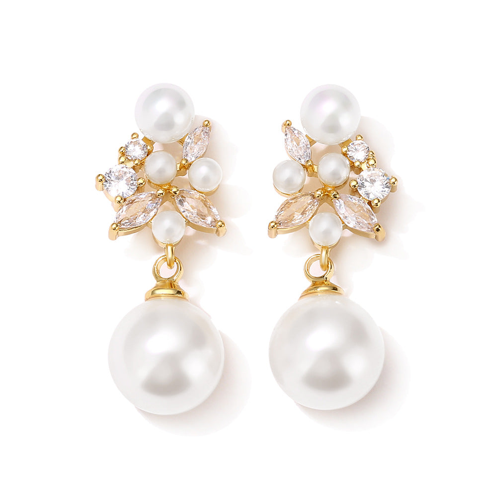 RAKOL high-end luxury elegance, elegant high-end earrings, long style with a sophisticated and sophisticated feel, fashionable earrings for banquets, weddings, and business use