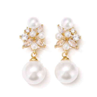 RAKOL high-end luxury elegance, elegant high-end earrings, long style with a sophisticated and sophisticated feel, fashionable earrings for banquets, weddings, and business use
