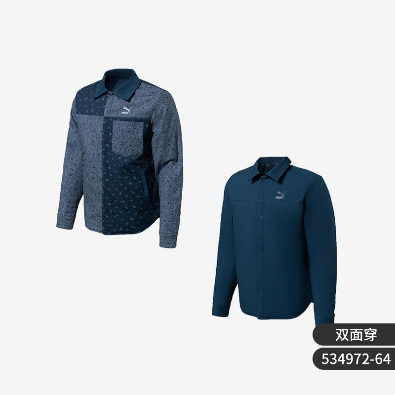 Puma official genuine new lapel reversible men's sportswear shirt jacket 534972-12