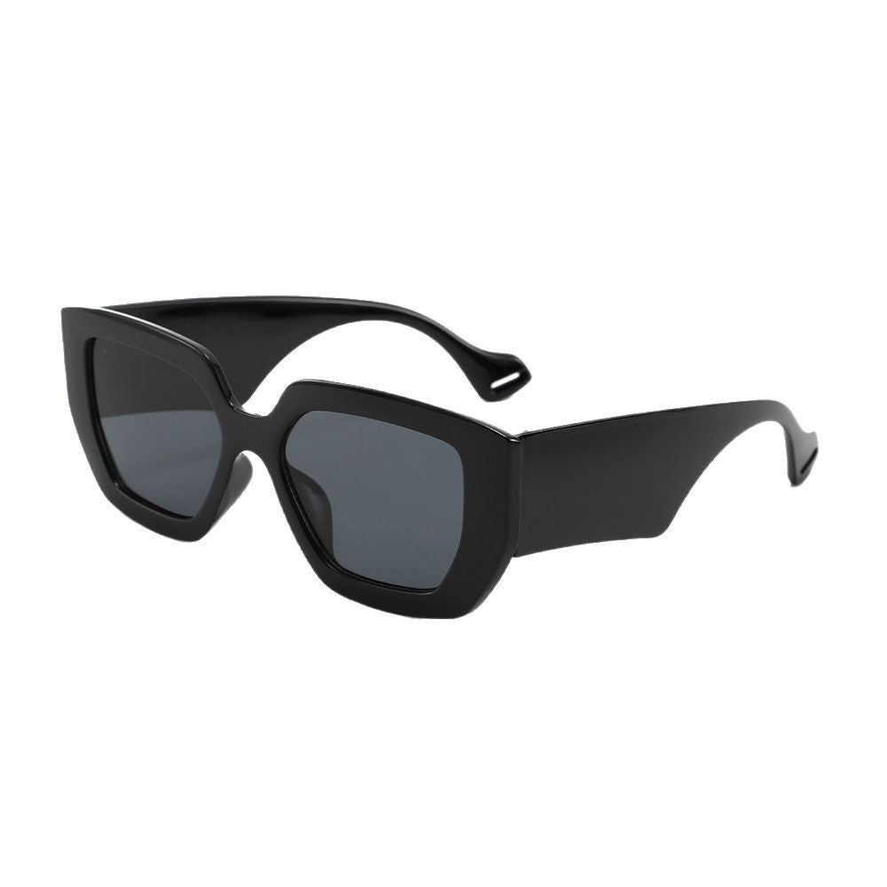 Oversized square frame sunglasses women's 2025 cross-border new product personality thick temples Internet celebrity trend street photography plain sunglasses