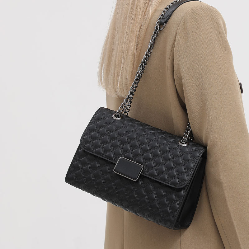 Bolsa de ombro Bolsa elegante corrente bolsa quadrada compacta fashion versátil Bolsa transversal Grande capacidade para o dia a dia Bolsa Internacional