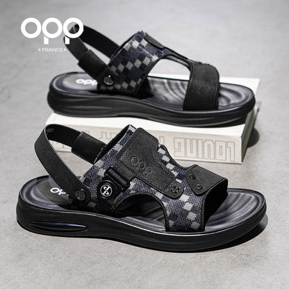 OPP Sandals Men's 2026 New Summer Outdoor Soft-Sole Driver Driving Shoes Non-slip and Anti-odor Dual-purpose Beach Shoes