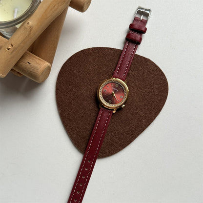 GoGoey Douyin Popular Vintage Round Chanel Light Luxury High-End Diamond-Encrusted Belt Women's Watch for Middle and High School Students