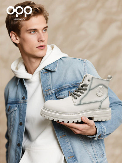 OPP Martin boots men's winter 2026 new British style high-top retro height-increasing outdoor sports workwear rhubarb boots