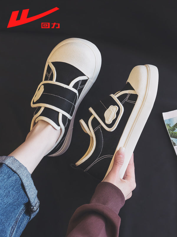 Warrior women's Velcro canvas shoes for women, 2026 new spring style, one-foot big toe cute sneakers, sneakers
