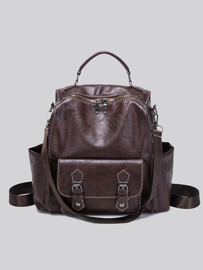 Backpack women's bag 2025 new retro style large capacity student school bag Korean version simple fashion travel backpack