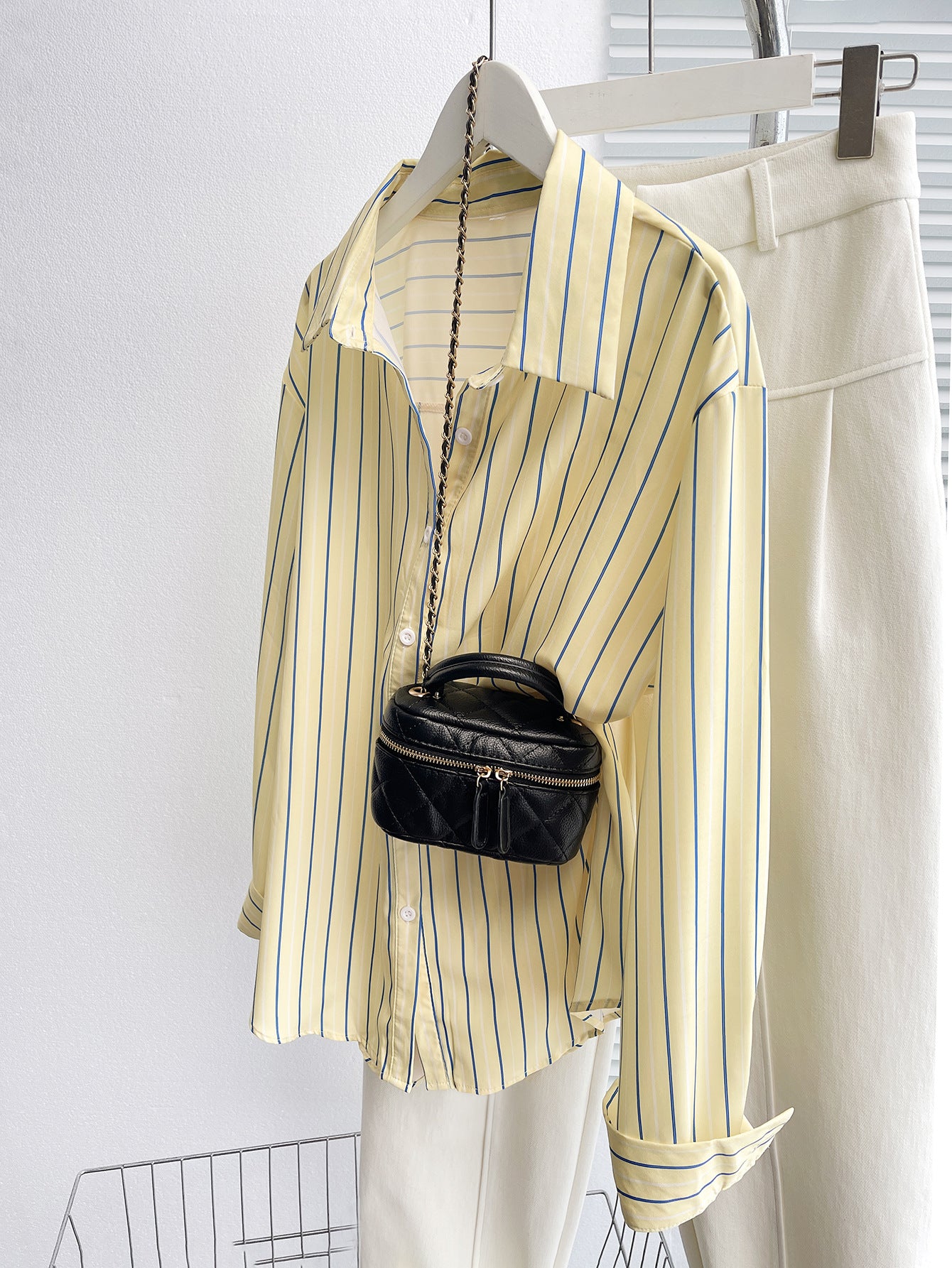 Best-selling Amazon export European and American women's clothing, striped top, loose casual long-sleeve plus-size shirt with stripes