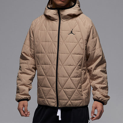 NIKE Nike JORDAN Men's Casual Hooded Warm Short Jacket Thin Cotton Jacket FD2638-244-010