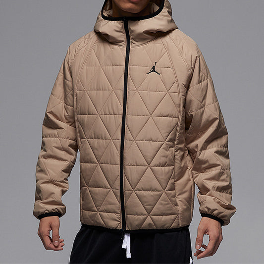 NIKE Nike JORDAN Men's Casual Hooded Warm Short Jacket Thin Cotton Jacket FD2638-244-010