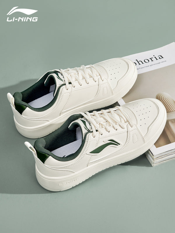 Li-Ning men's sneakers, classic white shoes, men's versatile trendy casual shoes, one-step student lightweight sneakers