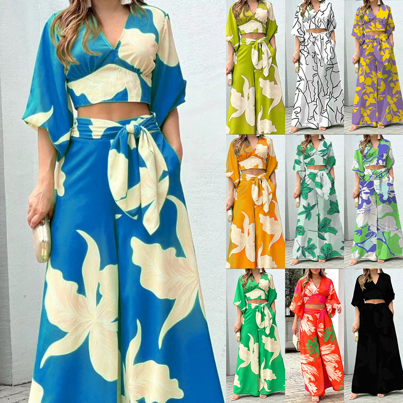 2026 spring suit, European and beautiful clothing, new printed temperament, commuting high-waisted, sexy fashion casual suit