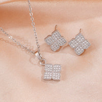 Silver earrings and necklace two-piece set