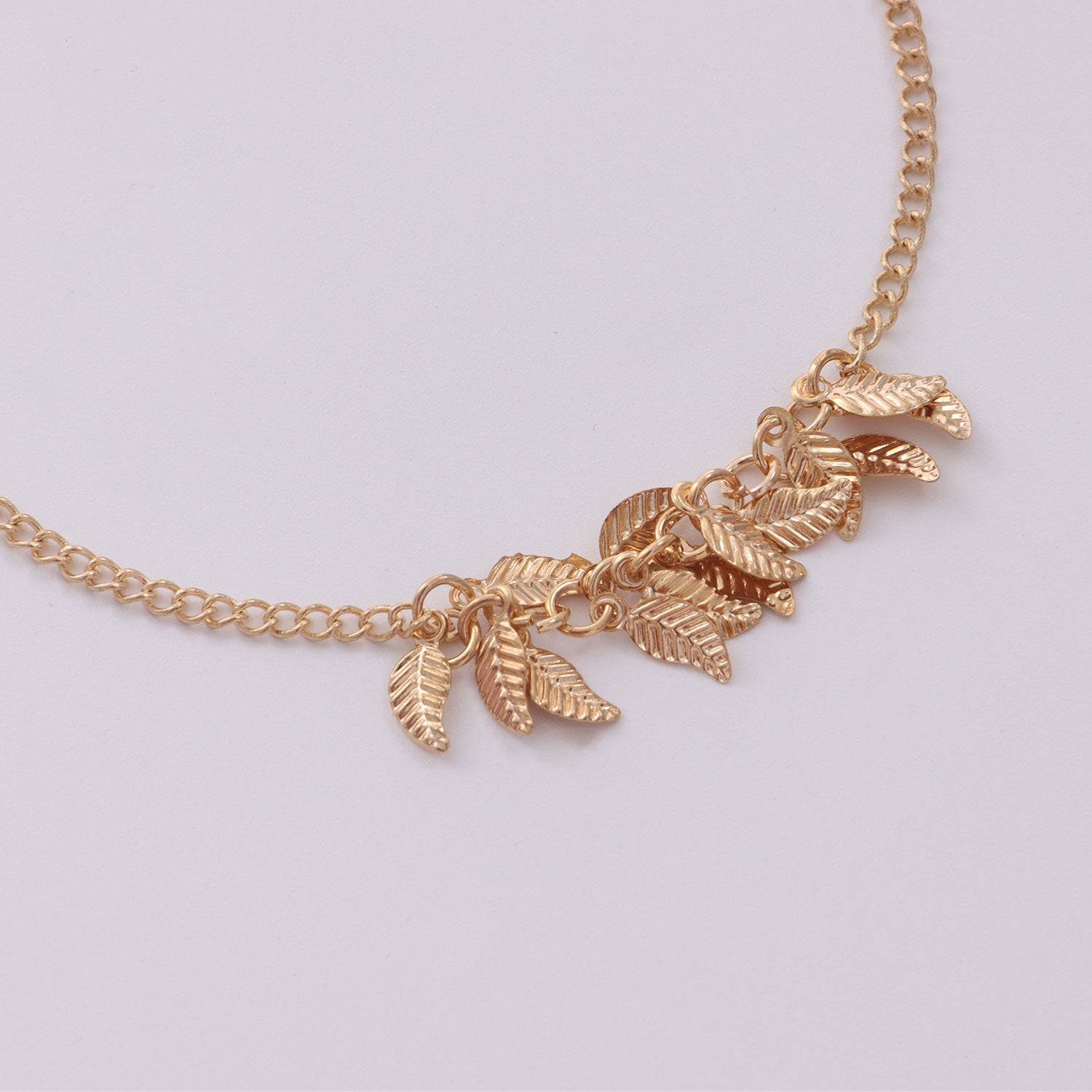 European and American cross-border jewelry, handmade simple leaf anklet, female personality, fashion temperament, popular alloy beach foot ornaments