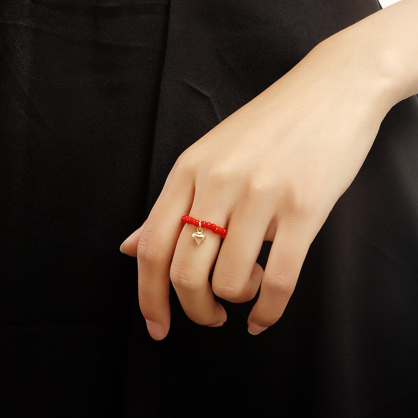 European and American cross-border jewelry, ins, beading, devil's eye ring, love moon, fun, fresh and sweet, ring hand ornament