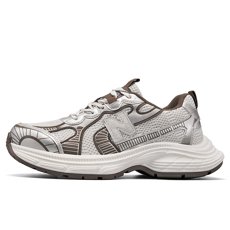 Primavera e outono New Balance Cool Run 2025 novos explosivos clássicos engrossados sapatos de papai casal casual tênis versáteis