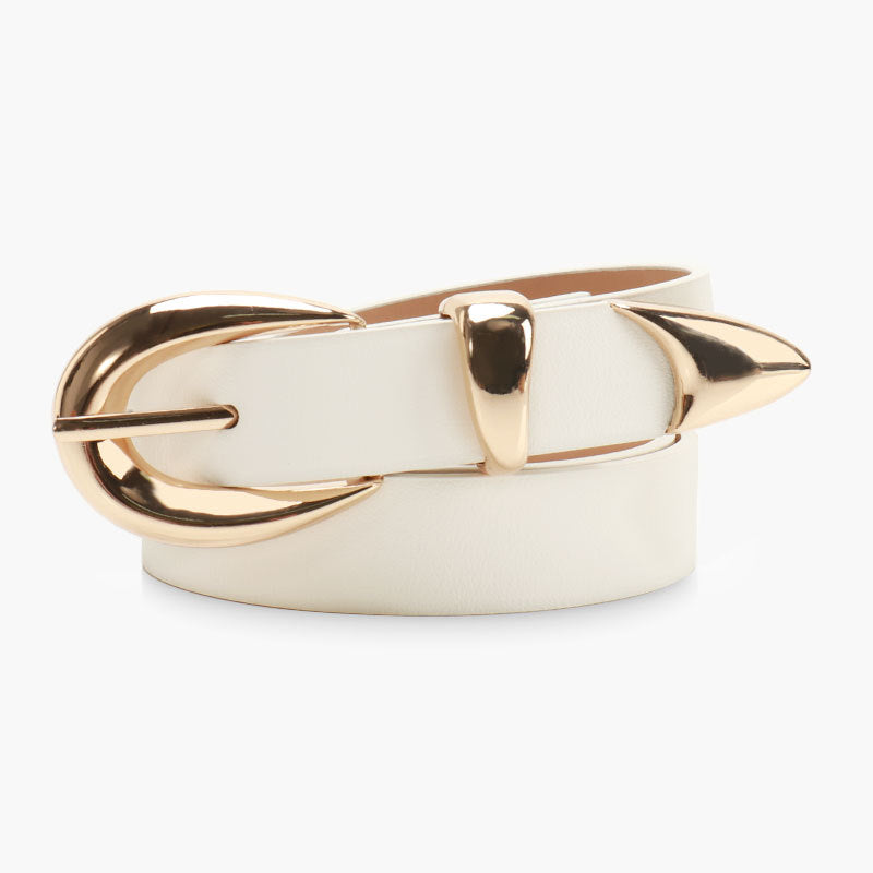 New Korean high-end women's belt versatile jeans student belt gold alloy three-piece belt women