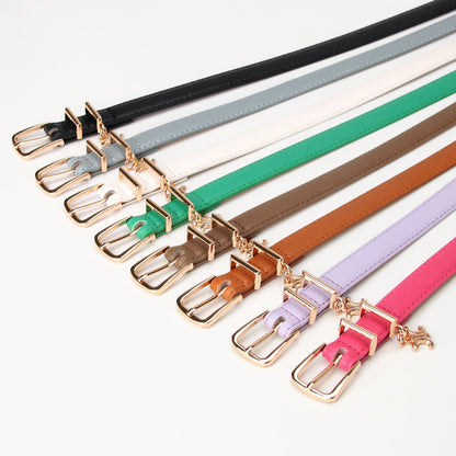 New Light Luxury Pendant Double C Women's Belt Embellished Jeans Trouser Belt Summer Versatile Alloy Buckle Belt