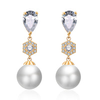 EP2398 Earrings - Gold Pearl Earrings