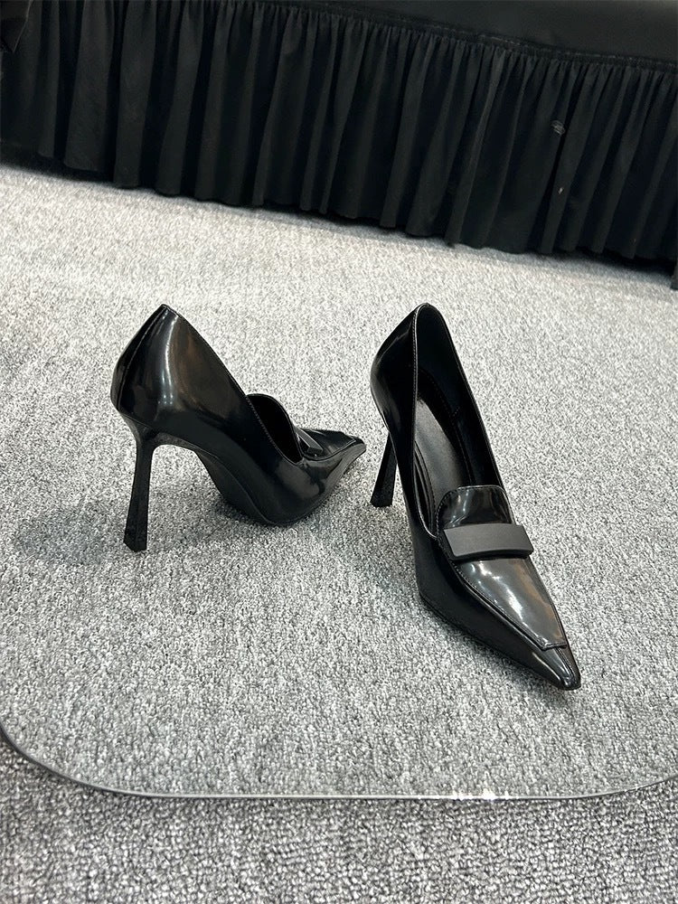 WO brown toe high heel sandals 2026 new autumn thin heel pointed toe sexy and versatile non-tiring high heels