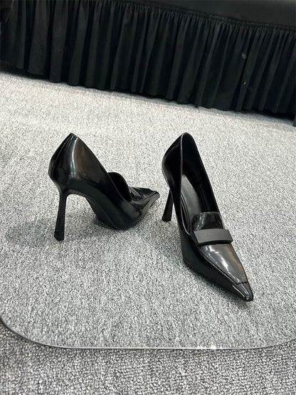 WO brown toe high heel sandals 2026 new autumn thin heel pointed toe sexy and versatile non-tiring high heels