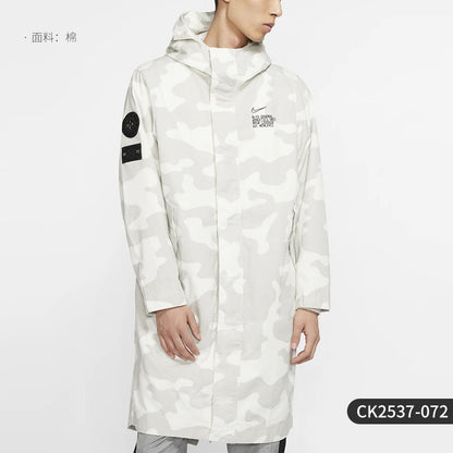 Nike Official Genuine 2025 Winter Men's Hooded Print Midi Jacket CK2537-072