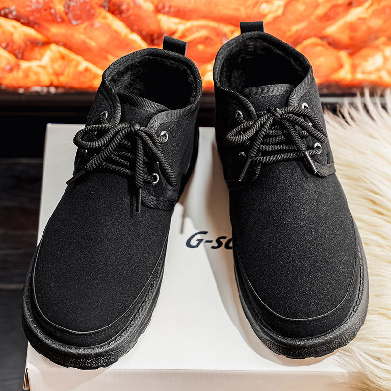 Men's Shoes 2025 Autumn/Winter New Men's Outdoor Casual Sports Shoes, Outdoor Fleece-Lined Warm Men's Trendy Thickened Shoes