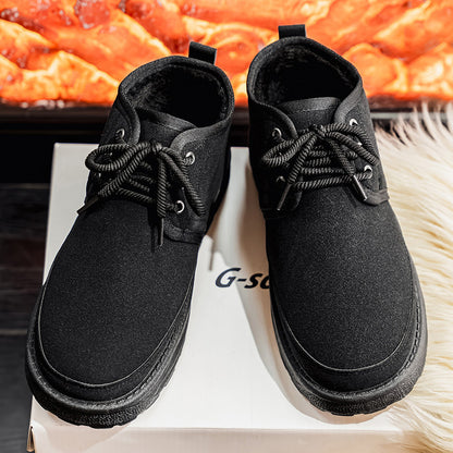 Men's Shoes 2025 Autumn/Winter New Men's Outdoor Casual Sports Shoes, Outdoor Fleece-Lined Warm Men's Trendy Thickened Shoes