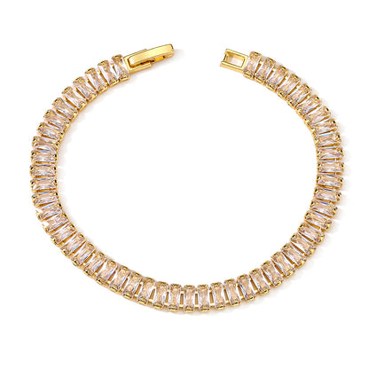 Cross-border supply micro-set zircon full diamond American-style bracelet, hip-hop men's and women's trendy bracelets, Tennis bracelets
