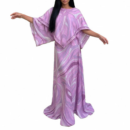 2026 Spring New European and American Sexy Women's Cross-border Amazon Loose Fashion Print Irregular Vacation Suit