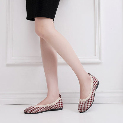 Spring, summer and autumn flying woven breathable women's shoes, old Beijing cloth shoes, flat soles, one-foot shoes, fashionable casual women's single shoes, drop shipping