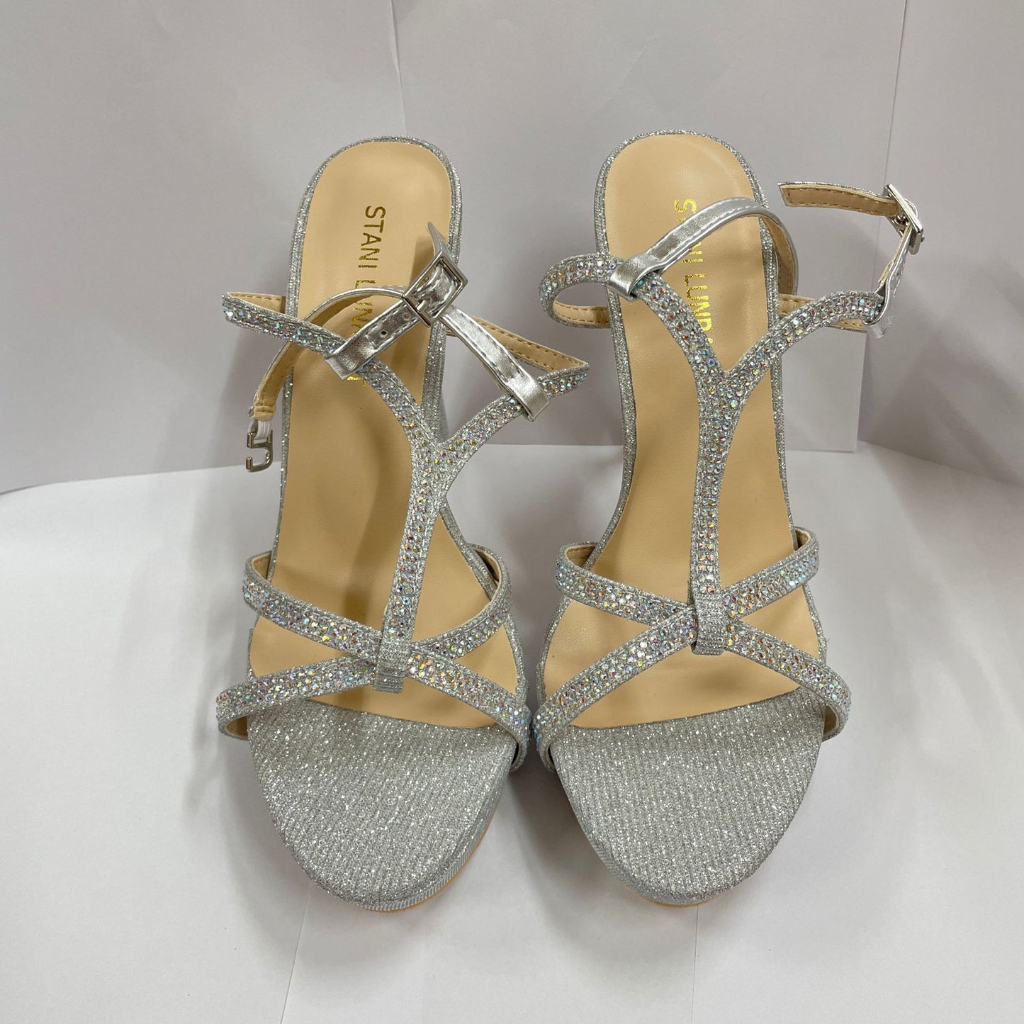 2026 Summer European and American Fashion Greet Upper Pointed Toe Stiletto Heel High Heel Sandals Women's One Line with Rhinestones Banquet Wedding
