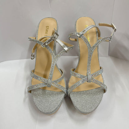 2026 Summer European and American Fashion Greet Upper Pointed Toe Stiletto Heel High Heel Sandals Women's One Line with Rhinestones Banquet Wedding