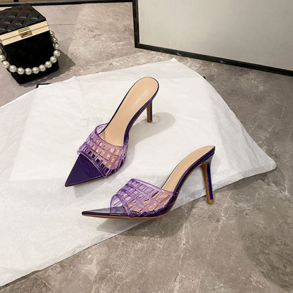 YX Transparent High Heels Women's Summer 2026 New Pointed Toe Stiletto Heel Sandals Versatile Slimming Niche Design Fashion Women's Shoes