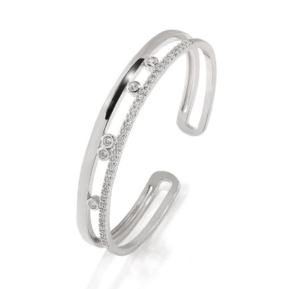 RAKOL Bracelet Women's Simple Fashion Electroplated Diamond Bracelet Versatile Student Couple ins Trendy Hand Jewelry