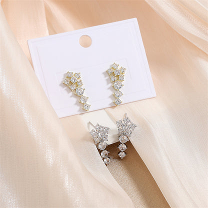 RAKOL cross-border new sweet earrings, petite and unique niche stud earrings, ultra-sparkling elegant zircon earrings, popular for women