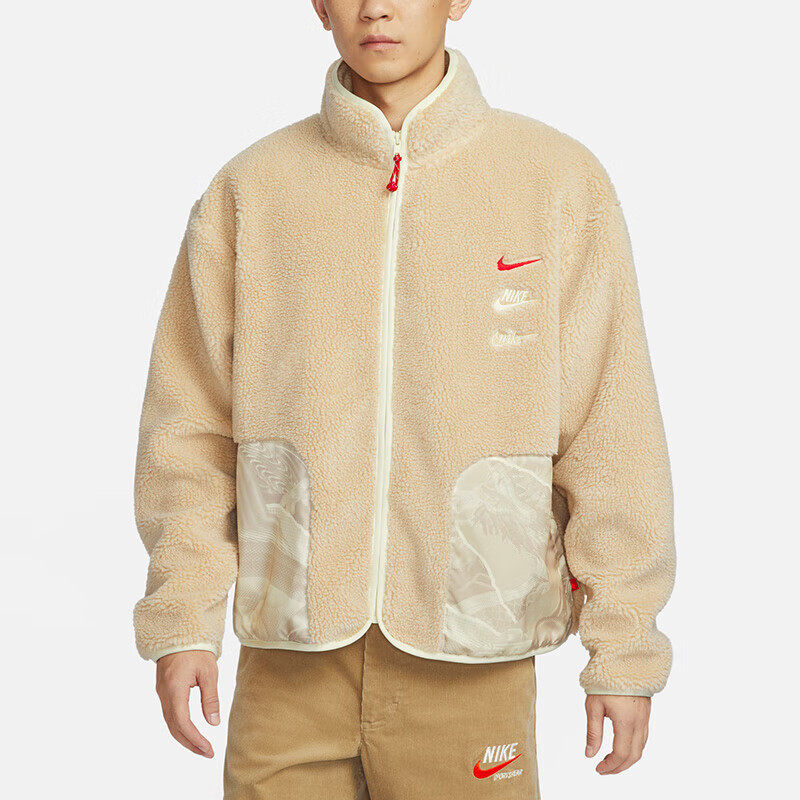 NIKE Nike Men's Winter Fleece Casual Stand Collar Thermal Jacket FZ6194-677-126-010