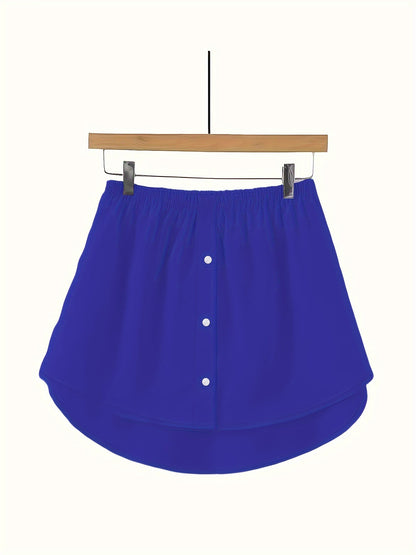 Popular cross-border versatile new shirt, faux-hem sweatshirt, paired with women's inner layer, Korean A-line skirt to cover the butt
