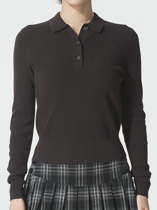 Under Armour UA fall and winter women's golf sports breathable casual polo knit long sleeve 6005630-246