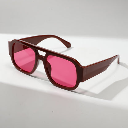 Dual-beam sunglasses, new fashionable sun-protection sunglasses, European and American photo influencer sunglasses, women's high-end style
