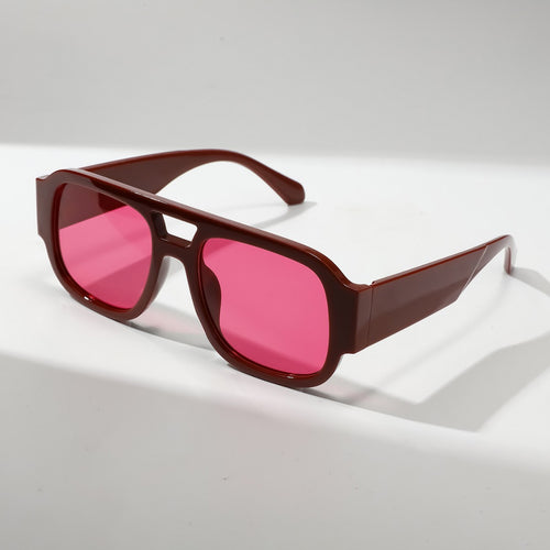 Dual-beam sunglasses, new fashionable sun-protection sunglasses, European and American photo influencer sunglasses, women's high-end style